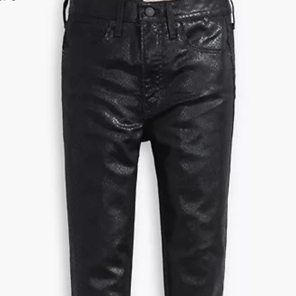 Levis Premium Mile High Ankle Snake Print Skinny Women’s Jeans, Black, 25 - Picture 4 of 10